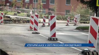 Výstupní ulice v Ústí nad Labem prochází rekonstrukcí, práce jsou v plném proudu, dejte pozor na místě