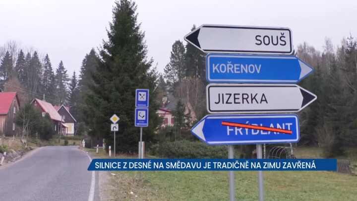 SIlnice II/290 z Desné na Smědavu je uzavřená, řidiči musí místo objíždět 70 kilometrů