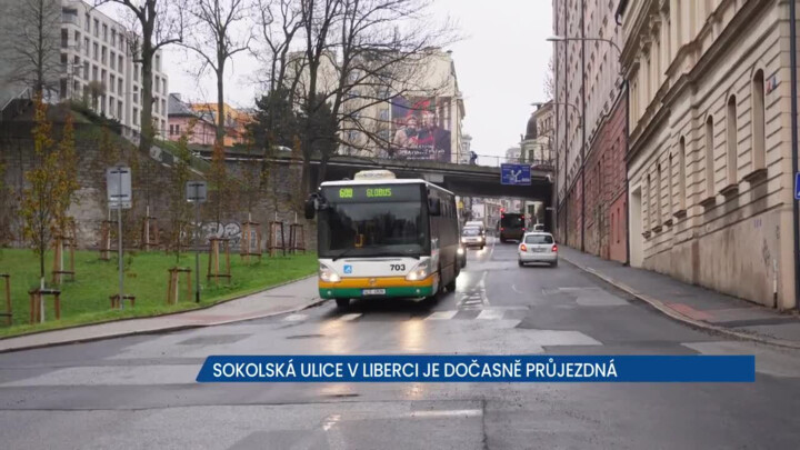 Sokolská ulice v Liberci je dočasně průjezdná, na jaře se sem vrátí technika