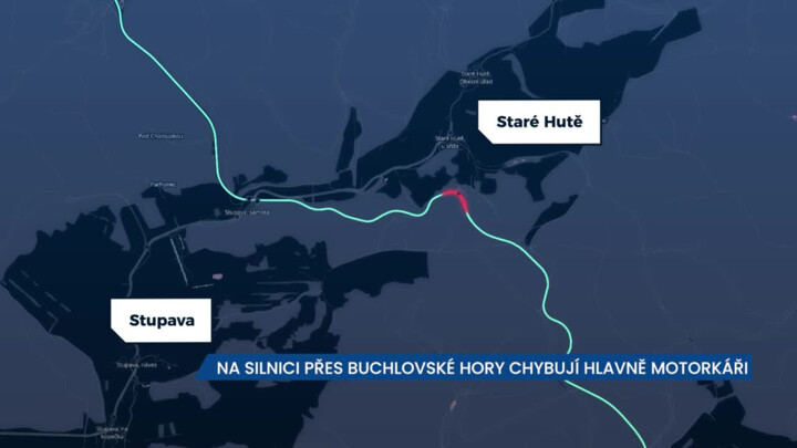 Na silnici přes Buchlovské hory chybují hlavně motorkáři
