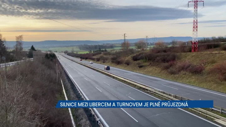Silnice mezi Turnovem a Libercem je plně průjezdná, omezení se sem vrátí zase na jaře