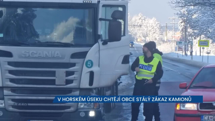 Rizikový horský úsek v Beskydech, obce tam chtějí stálý zákaz kamionů, zatím platí jen v zimě