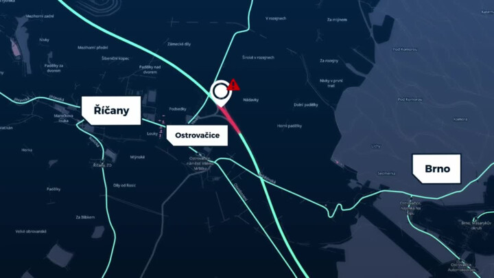 Nájezd na dálnici u Ostrovačic je místem častých dopravních nehod