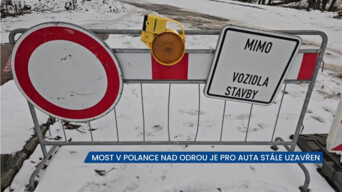 Most v Polance nad Odrou je pro auta stále uzavřen, řidiči musí místo objet