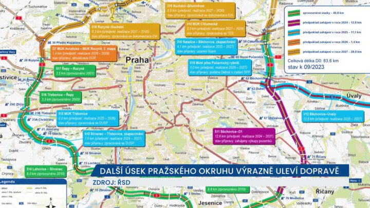 Další úsek Pražského okruhu výrazně uleví dopravě