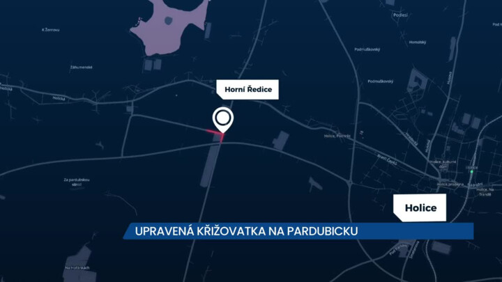 Pozor na nedávno upravenou křižovatku na Pardubicku