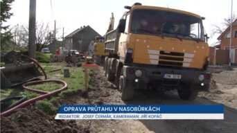Oprava průtahu v Nasobůrkách pokračuje, průjezd obcí mají řidiči ztížený
