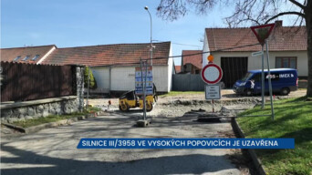 Silnice mezi Vysokými Popovicemi a Příbramí na Moravě je uzavřena, objížďka asi 14 km