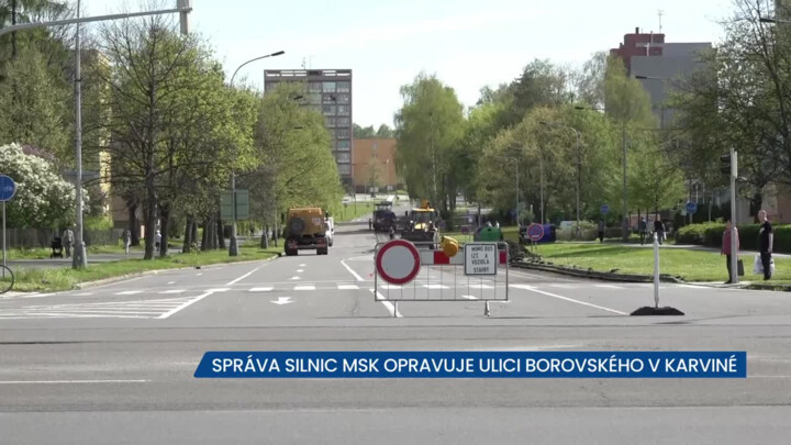 Správa silnic MSK opravuje ulici Borovského v Karviné, přibude tady nově i kruhový objezd