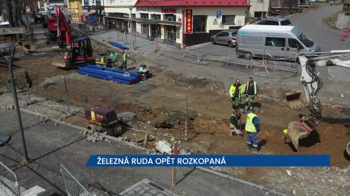 Železná Ruda je opět rozkopaná, na řidiče čekají uzavírky