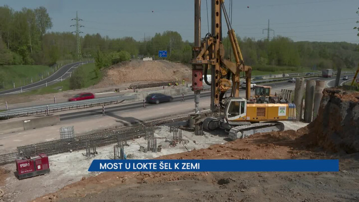 Most u Lokte na Karlovarsku šel k zemi, na místě je jednosměrný provoz