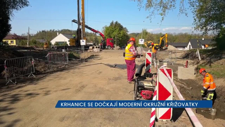 Krhanice se dočkají moderní okružní křižovatky, na místě stavby je dopravní omezení