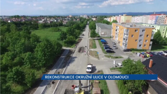 Probíhá další etapa rekonstrukce Okružní ulice v Olomouci, na místě je uzavírka a objížďky