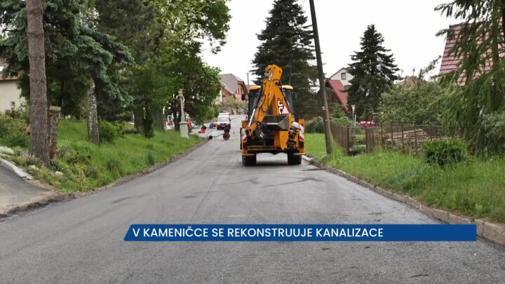 V Kameničce platí uzavírka kvůli rekonstrukci kanalizace, řidiči neprojedou