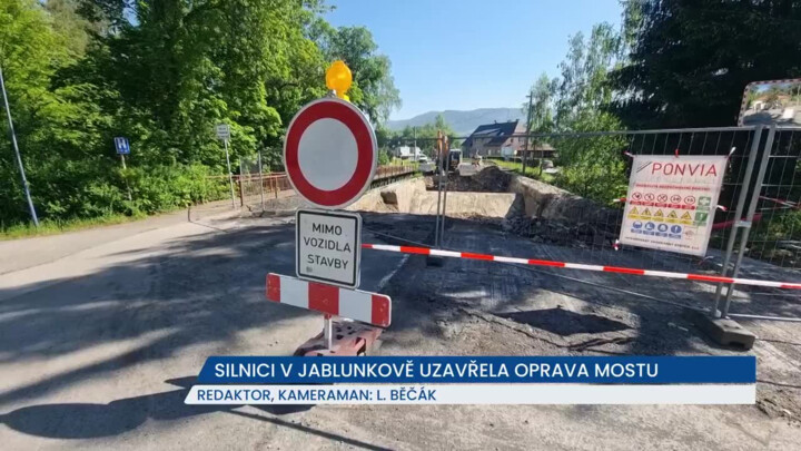 Silnici v Jablunkově uzavřela oprava klenbového mostu, řidiči musí místo objíždět