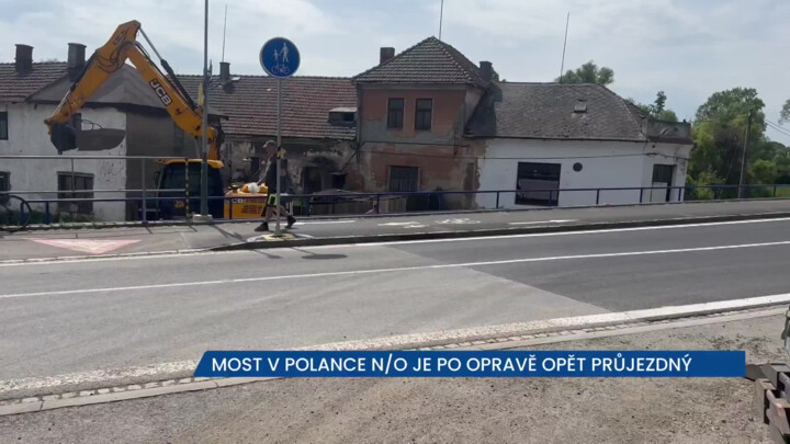 Most v Polance nad Odrou je po opravě bezpečně průjezdný
