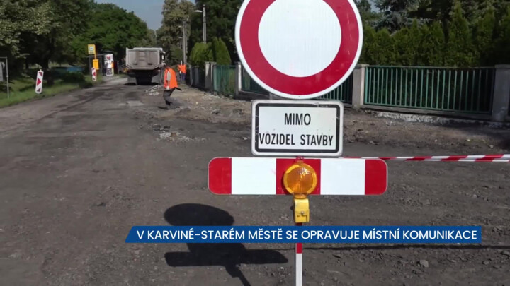 V Karviné-Starém Městě se opravuje silnice, řidiči projedou souběžnou komunikací za potokem