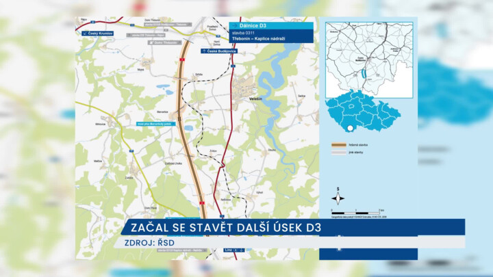 Ředitelství silnic a dálnic začalo stavět další úsek D3 z Kaplice do Nažidel, výrazně pomůže nejen Jihočechům