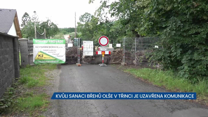V Třinci probíhá sanace břehů Olše, práce se neobejdou bez uzavírek