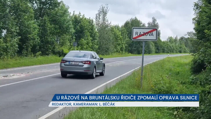 U Rázové na Bruntálsku řidiče zpomalí oprava silnice