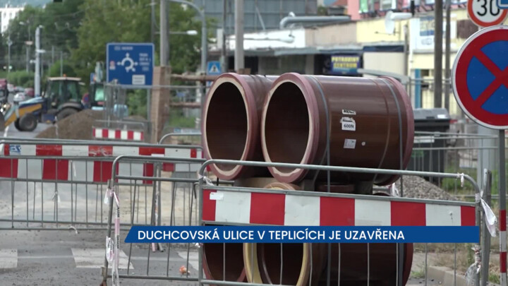 Duchcovská ulice v Teplicích je uzavřena, přístup k nemocnici je ztížený