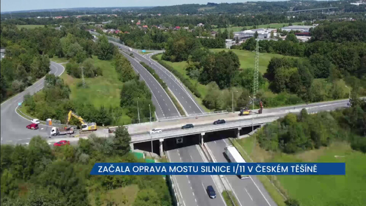 Probíhá oprava mostu silnice I/11 v Českém Těšíně