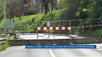 V Bílovicích nad Svitavou se v souvislosti s povodněmi sesunul svah, silnice je uzavřena