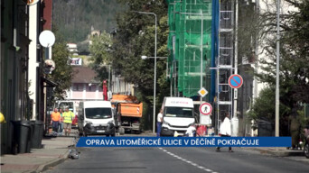 Oprava Litoměřické ulice v Děčíně pokračuje