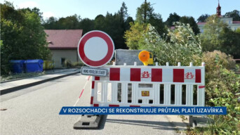 V Rozsochatci platí uzavírka, probíhá rekonstrukce silnice