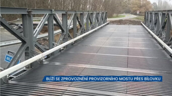 Blíží se zprovoznění provizorního mostu přes Bílovku u Studénky