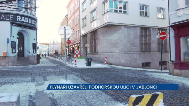 Plynaři uzavřeli část ulice Podhorská v Jablonci nad Nisou