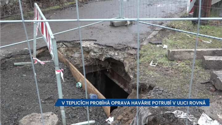 V Teplicích probíhá oprava havárie potrubí v ulici Rovná