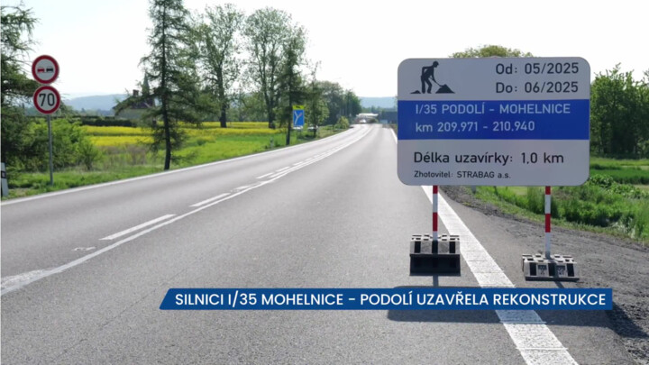Silnici I/35 Mohelnice - Podolí uzavřela rekonstrukce