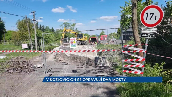 V Kozlovicích se opravují dva mosty, auta musí na objížďku