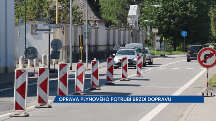 Oprava plynového potrubí ve Veselí nad Moravou brzdí dopravu