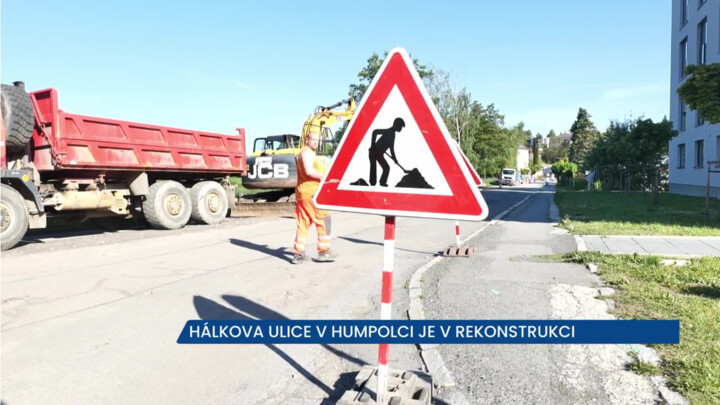 Na ulici Hálkova v Humpolci probíhají rekonstrukce inženýrských sítí
