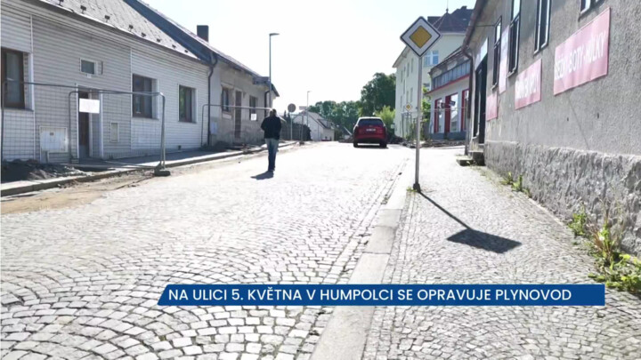 Ulice 5. Května v Humpolci je v rekonstrukci, opravuje se plynovod