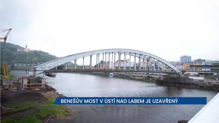 Benešův most v Ústí nad Labem je zcela uzavřen, práce potrvají zhruba dva roky