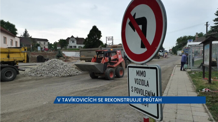 V Tavíkovicích se rekonstruuje průtah, řidiči narazí na dopravní omezení