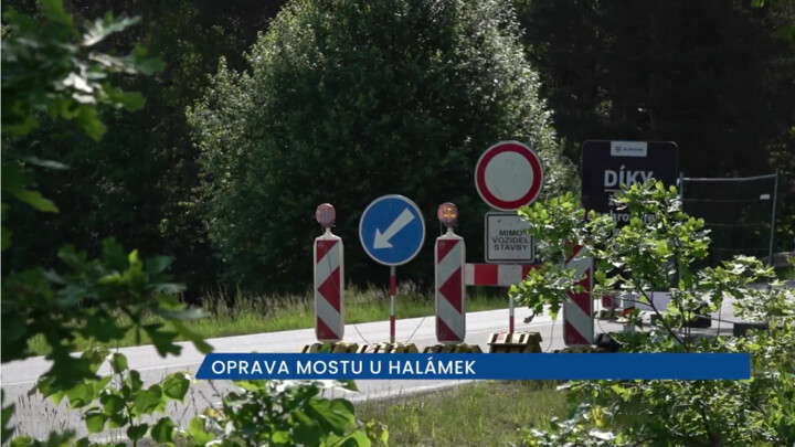 Most u Halámek na Jindřichohradecku bude do konce září průjezdný jen kyvadlově
