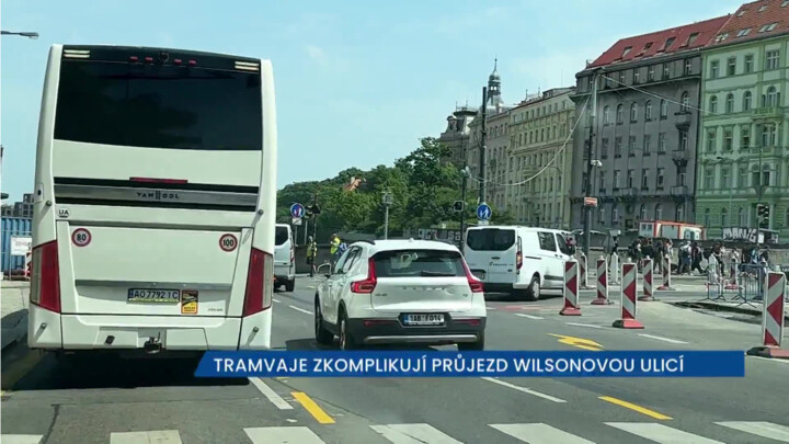 Stavba tramvajové trati na Václavském náměstí v Praze zkomplikuje průjezd Wilsonovou ulicí
