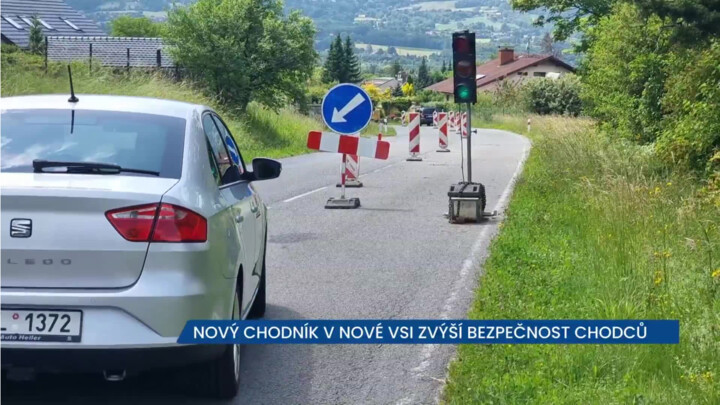 Nový chodník v Nové Vsi zvýší bezpečnost chodců na frekventované silnici