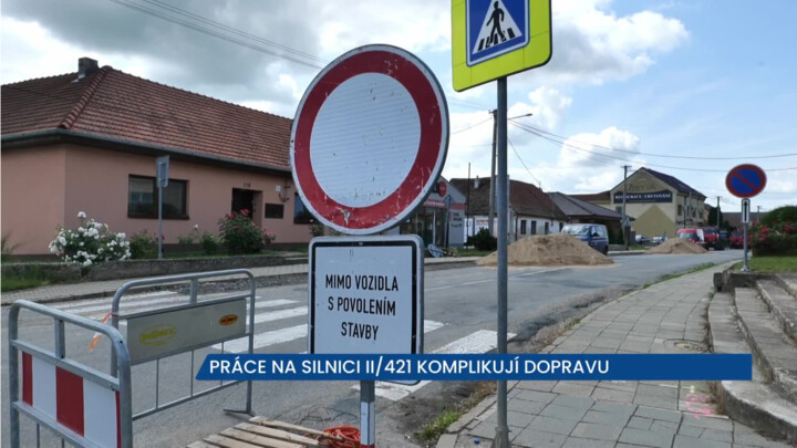 Práce na silnici II/421 v Zaječí komplikují dopravu, na řidiče čekají objížďky