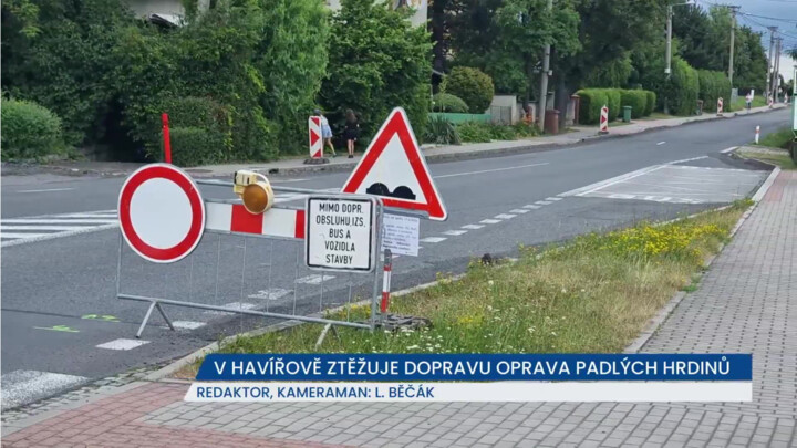 V Havířově ztěžuje dopravu oprava frekventované ulice Padlých hrdinů