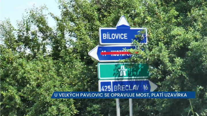U Velkých Pavlovic se rekonstruuje most, řidiči neprojedou
