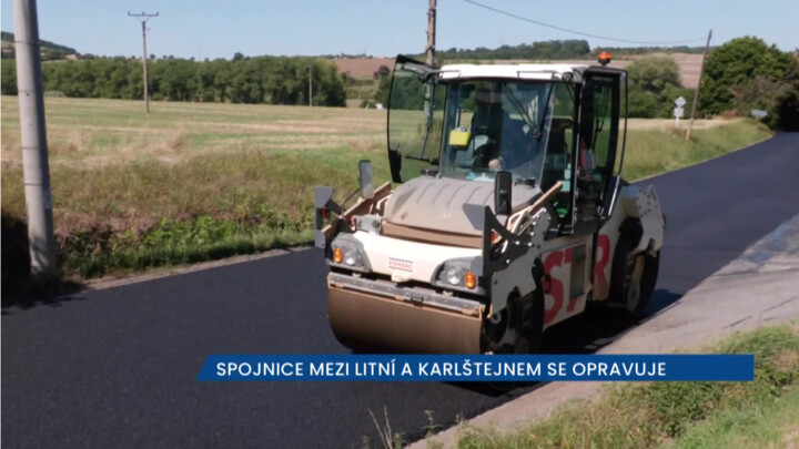 Spojnice mezi Litní a Karlštejnem se do konce září opravuje