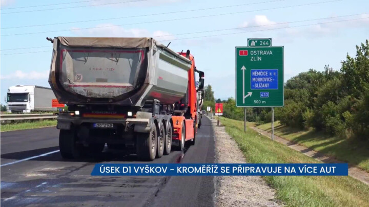 Úsek D1 Vyškov - Kroměříž se připravuje na více aut