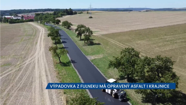 Výpadovka z Fulneku má opravený asfalt i krajnice