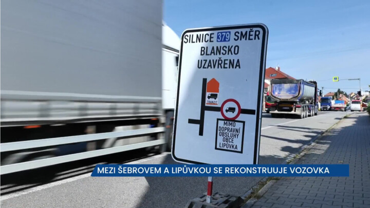 Silnice II/379 u Lipůvky je v rekonstrukci, platí částečná uzavírka