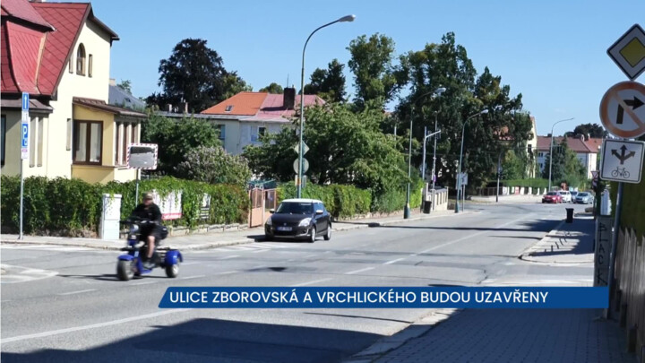 Dopravní omezení v Jihlavě, ulice Zborovská a Vrchlického budou zavřeny do 11. října